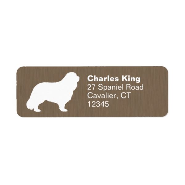 Cavalier King Charles Spaniel Silhouette Label