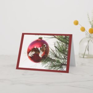Cavelier King Charles Spaniel ChristmasCard Ball Holiday Card