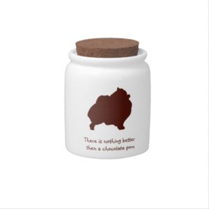 Chocolate Pomeranian Treat Jar