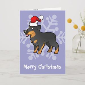 Christmas Australian Shepherd (black and tan) Holiday Card