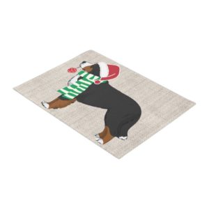 Christmas Bernese Mountain Dog Burlap Doormat