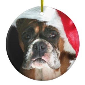 Christmas Boxer dog ornament