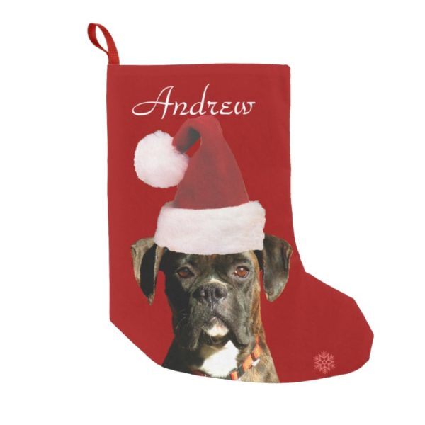 Christmas Boxer dog stocking