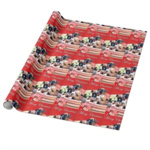 Christmas   boxer dogs wrapping paper