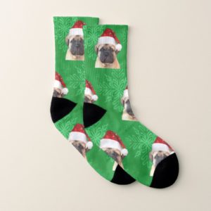 Christmas Bullmastiff puppy socks