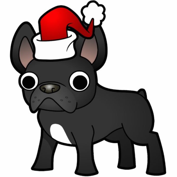 Christmas French Bulldog (black) Statuette