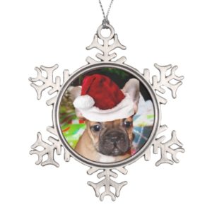 Christmas French bulldog  snowflake Ornament