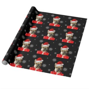 Christmas French Bulldog wrapping paper