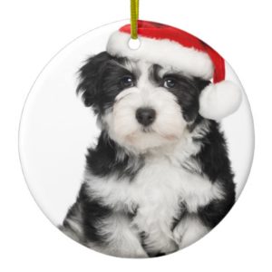 Christmas Havanese Puppy Dog Metal Ornament