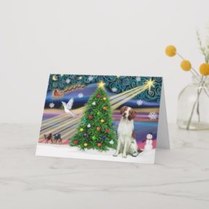 Christmas Magic Brittany Spaniel Holiday Card