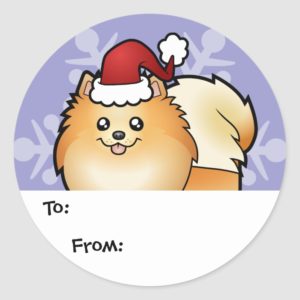 Christmas Pomeranian Gift Tags