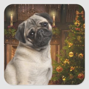 Christmas Pug Stickers