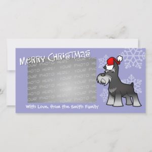 Christmas Schnauzer (salt & pepper) Holiday Card
