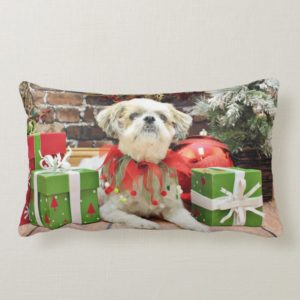 Christmas - Shih Tzu - Bailey Lumbar Pillow
