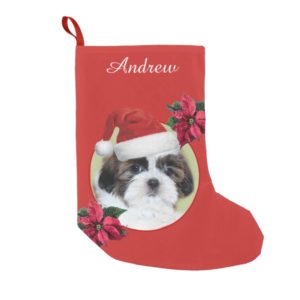 Christmas Shih Tzu dog personalized stocking