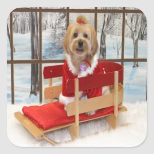 Christmas Shih-Tzu Dog Square Sticker