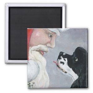 Cocker Spaniel and Santa Dog Art Magnet