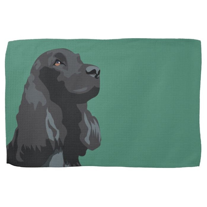 Cocker Spaniel - Black - Basic Breed Templates Hand Towel