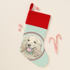 Cocker Spaniel Buff Painting - Original Dog Art Christmas Stocking