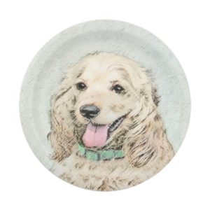 Cocker Spaniel Buff Painting - Original Dog Art Paper Plate