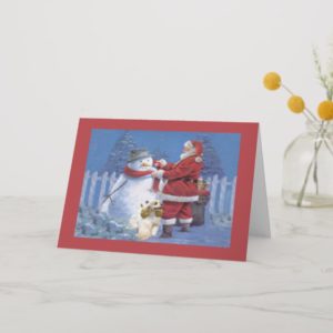 Cocker Spaniel Christmas Card Santa Snowman2
