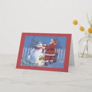 Cocker Spaniel Christmas Card Santa Snowman2