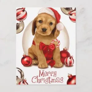 Cocker Spaniel Christmas Holiday Postcard