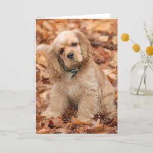 Cocker Spaniel Dog Portrait Blank Greeting Card