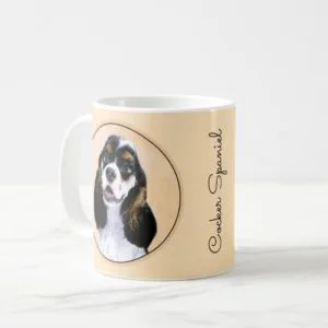Cocker Spaniel (Parti) Painting - Original Dog Art Coffee Mug