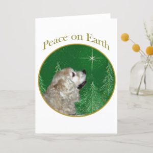 Cocker Spaniel Peace Holiday Card