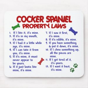 COCKER SPANIEL Property Laws 2 Mouse Pad