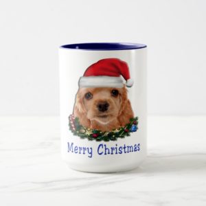 Cocker spaniel puppie christmas mug
