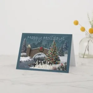 Cocker Spaniel Puppies Christmas Card Evening