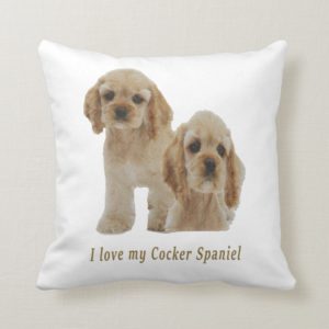 Cocker spaniel puppies throw pillow