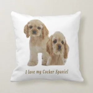 Cocker spaniel puppies throw pillow
