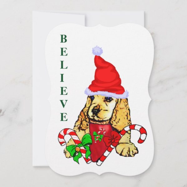 Cocker Spaniel Puppy Christmas Holiday Card