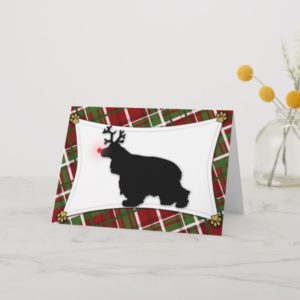 Cocker Spaniel Reindeer Christmas Card