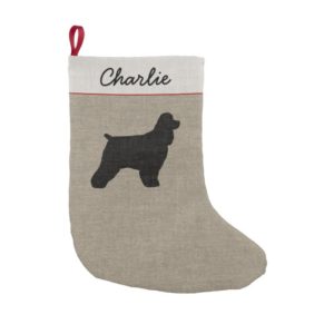 Cocker Spaniel Silhouette Cute Canine Holiday Small Christmas Stocking
