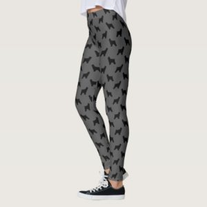 Cocker Spaniel Silhouettes Pattern Grey and Black Leggings