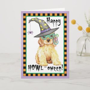 Cocker Spaniel Witch Card