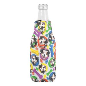 Colorful and playful Australian Shepherd Bottle Cooler