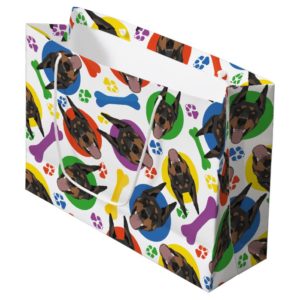 Colorful and playful Doberman Large Gift Bag