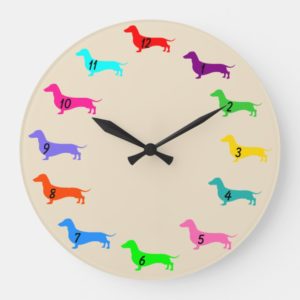 Colorful Dachshund Clock