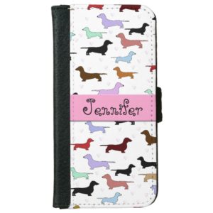 Colorful Dachshund iPhone Wallet