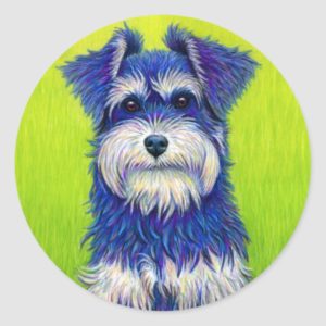 Colorful Miniature Schnauzer Dog stickers