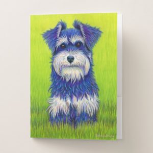 Colorful Schnauzer Dog Pocket Folder