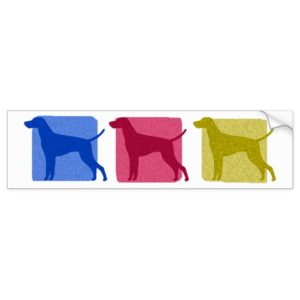 Colorful Vizsla Silhouettes Bumper Sticker