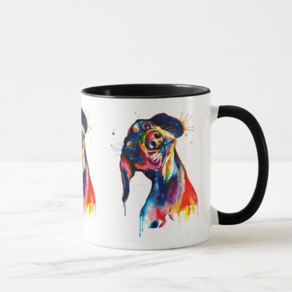 Colorful Watercolor Dachshund Mug