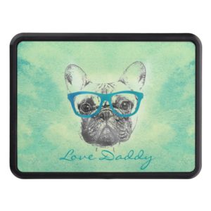 Cool  funny trendy vintage French bulldog  puppy Trailer Hitch Cover