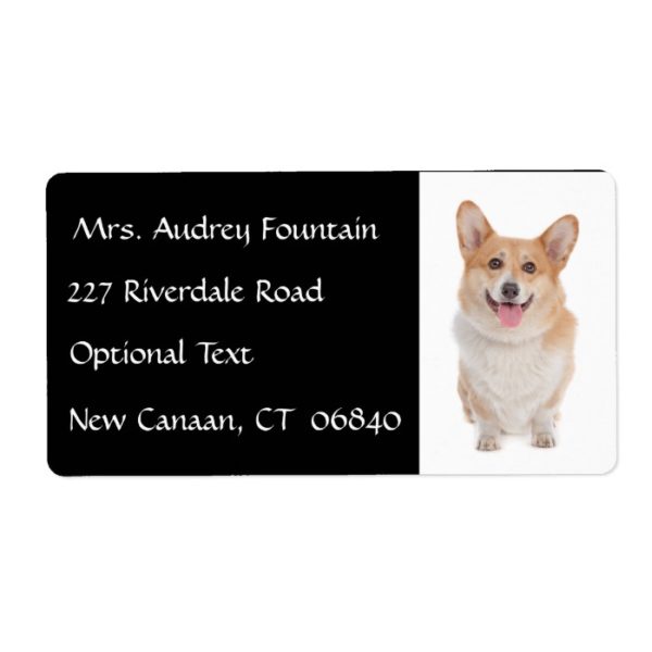 Corgi Puppy Dog Name Return Address Mailing Label